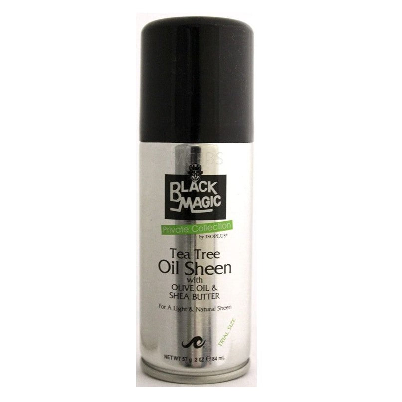 Black Magic Tea Tree Oil Sheen med olivolja & sheasmörspray 2 oz