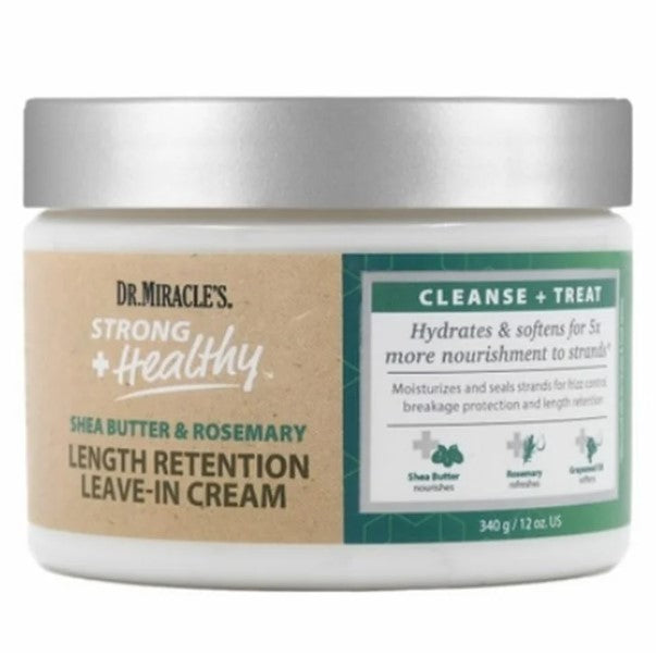Dr. Miracles Strong + Healthy Sheasmör & Rosemary Längd Retention Leave i Cream 340g