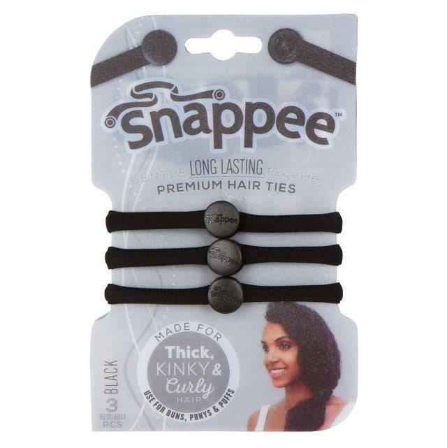 Snappee Black Gentle Långvarig Tangle Free Premium hårband