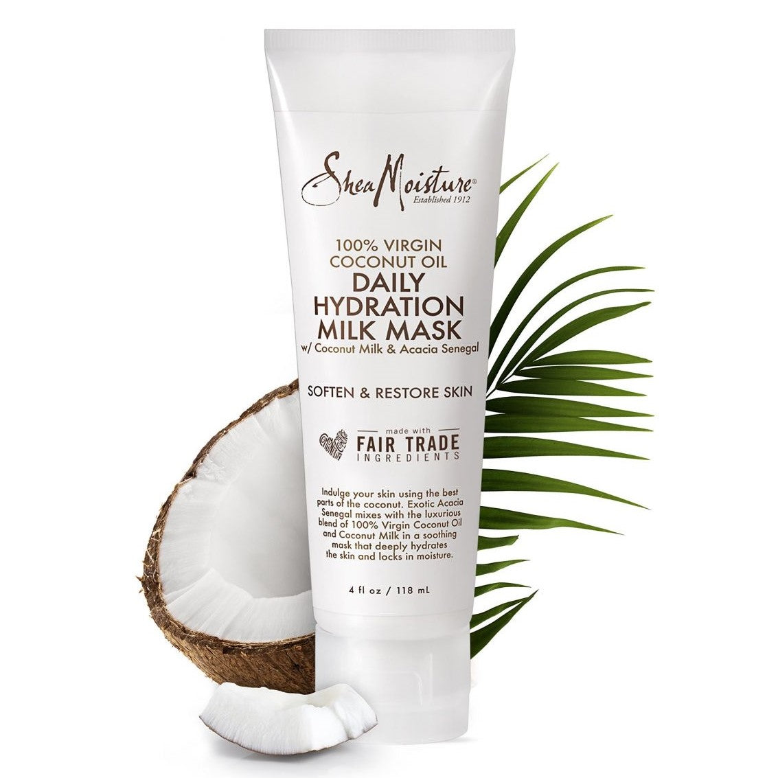 Shea Moisture 100 % jungfru kokosnötsolja Comforting Milk Mask 118 ml
