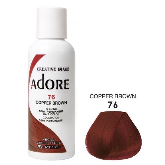 Adore Semi Permanent Hair Color 76 Copper Brown 118ml