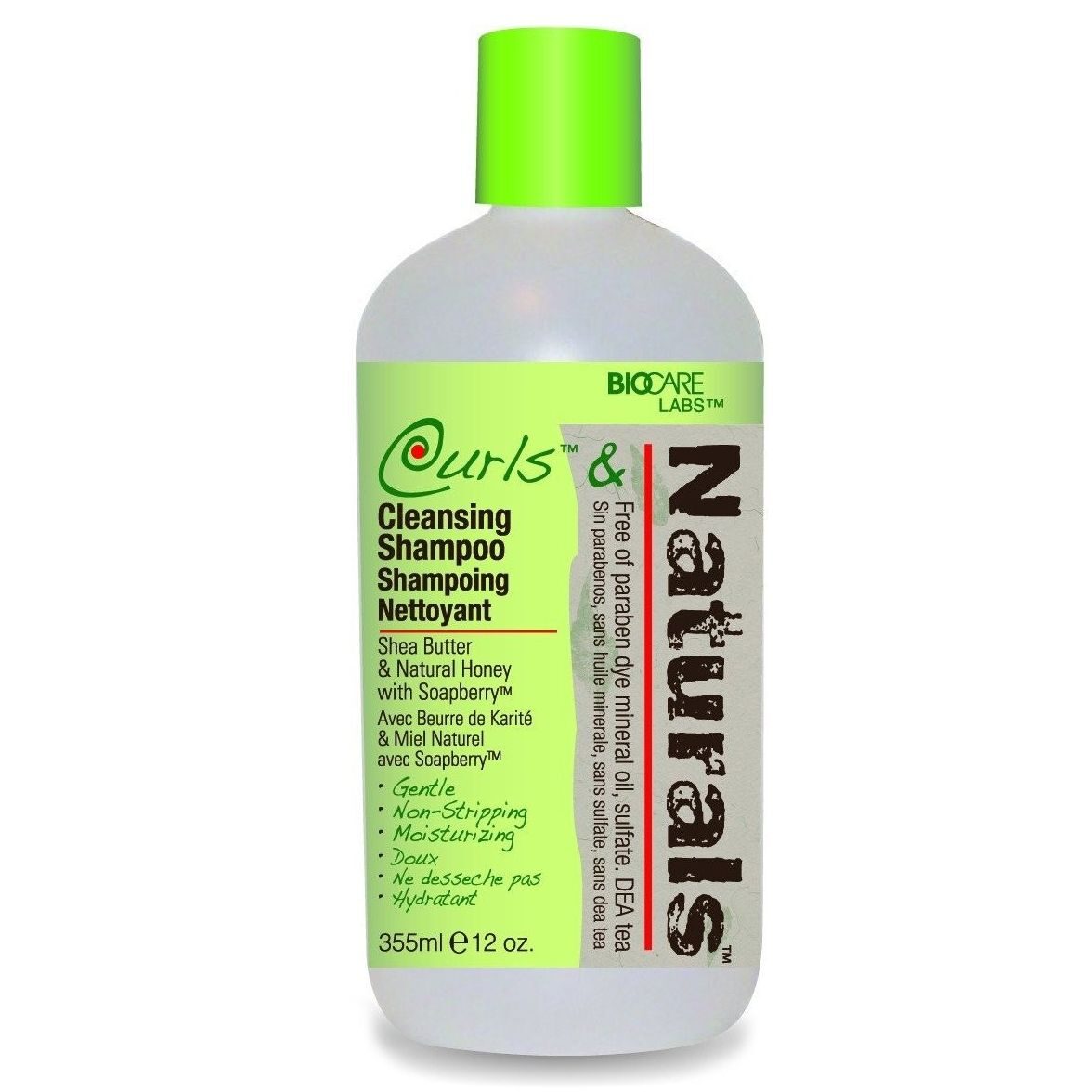 Biocare Curls & Naturals rengörande schampo 355 ml