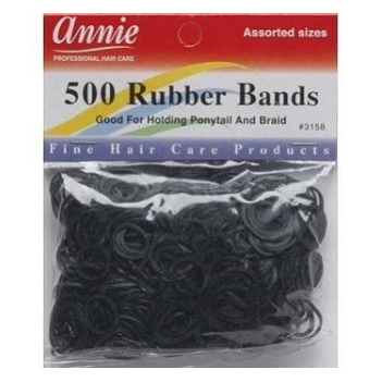 Annie gummiband svart 500 st