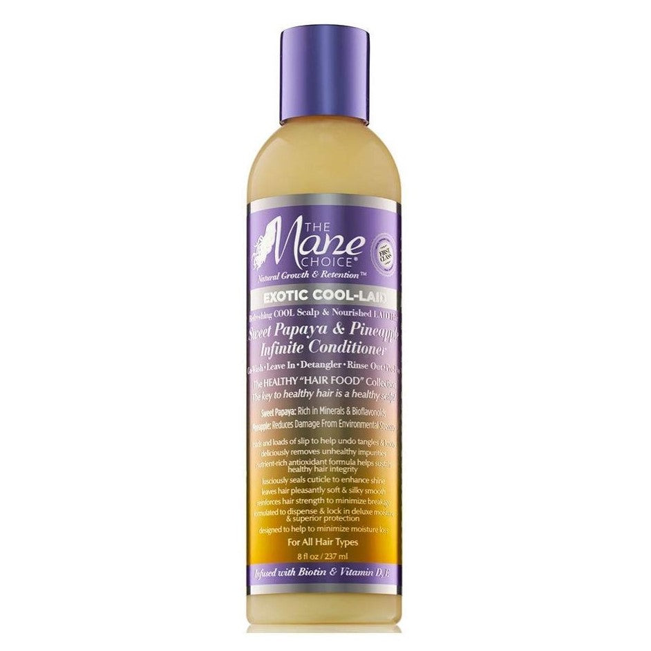 The Mane Choice Exotic Cool Laid Sweet Papaya & Pineapple Infinite Conditioner, Rinse Out, Leave-In, Co-Wash, Detangler 8oz