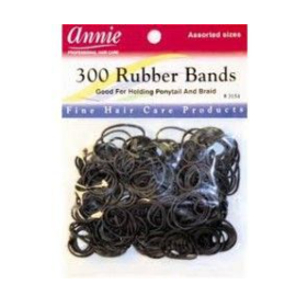 Annie svarta gummiband 300 st