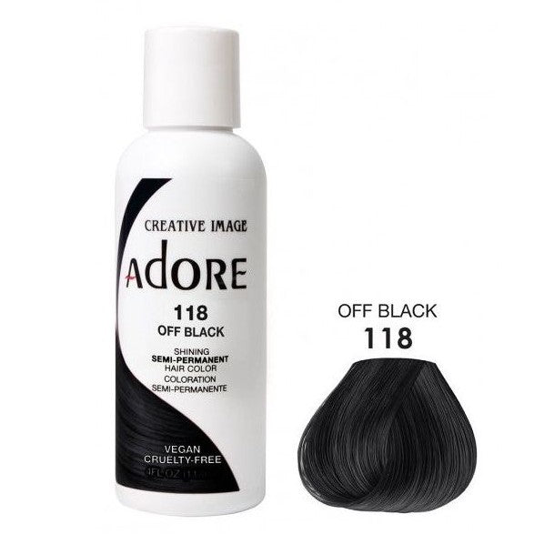Adore Semi Permanent Hair Color 118 Off Black 118ml