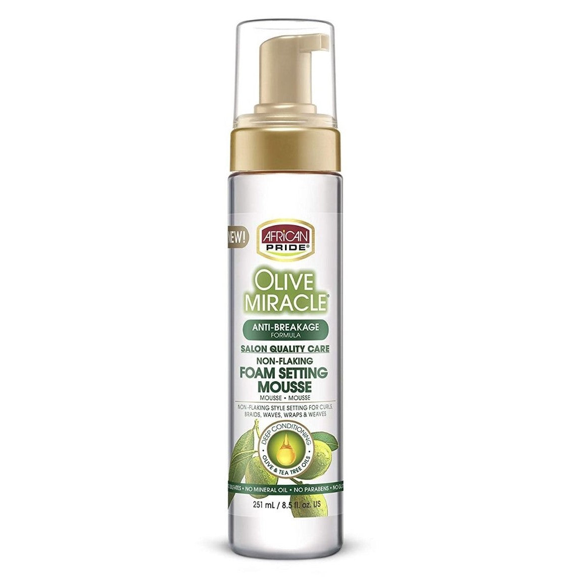 African Pride Olive Miracle Foam Setting Mousse 8.5oz