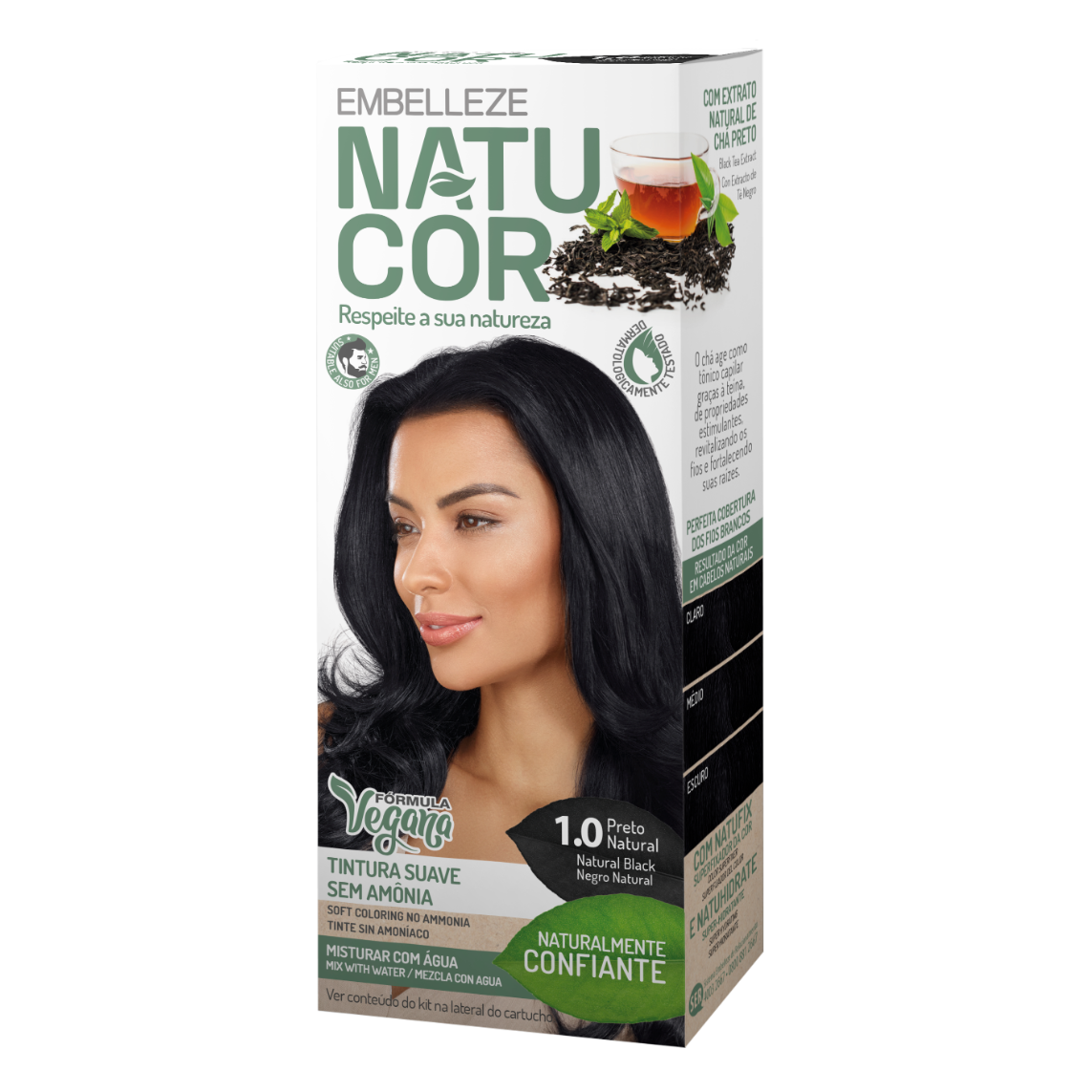 Natucor Vegan Hair Color Black 1.0