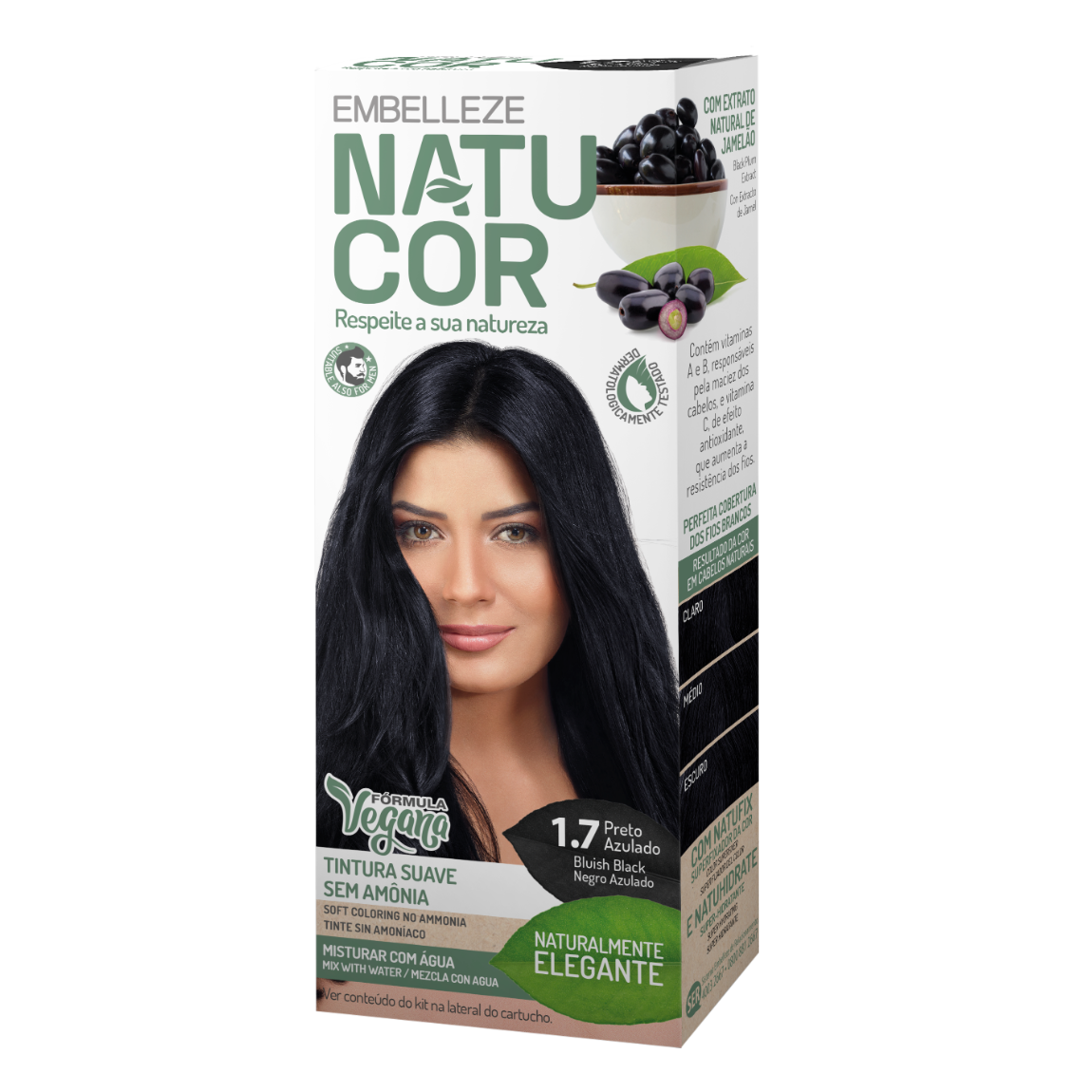 Natucor Vegan hårfärg Bluish Black 1.7