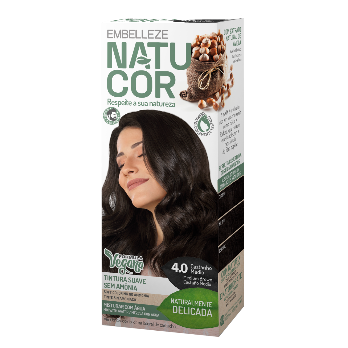 Natucor Vegan hårfärg Medium Brown 4.0