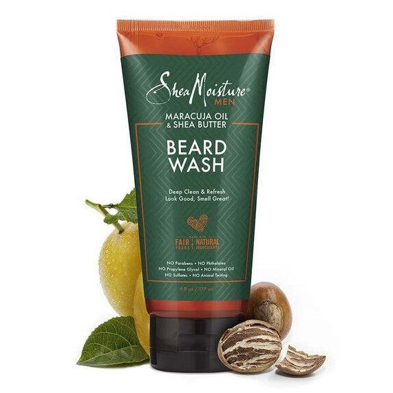 Shea Moisture Men Maracuja & Shea Butter Beard Wash Deep Clean & Refresh 6 oz
